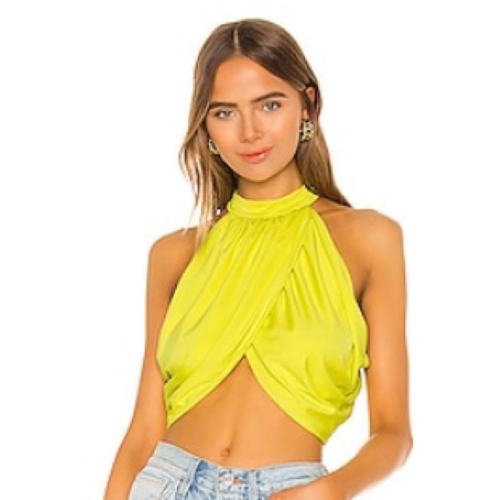 Superdown emani wrap crop top